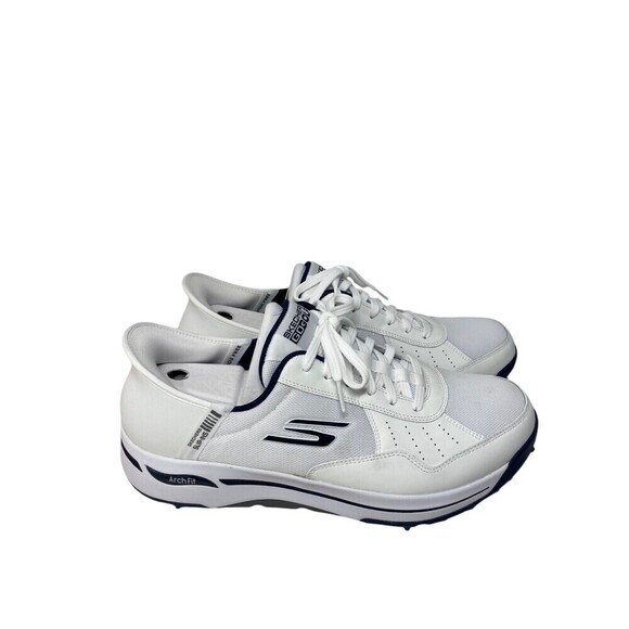 Skechers Golf Shoes Men's Size 13 Extra Wide White Navy Go Golf Slip-Ins - Picture 1 of 12